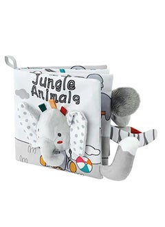 Soft Toys Baby Cloth Books, Baby Soft Books, Baby Bath Cloth Book, 3D Animals Tails Crinkle Sensory Touch And Feel Book (Elephant)