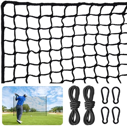 Visupor Nylon Golf Net 10/15/20/25/30/40/50ft,Golf Practice Net with Rope and Carabiners,Durable Golf Hitting Net,Weatherproof Golf Netting,Practice Barrier Nets for Golf, Baseball, Hockey, Soccer - Image 1