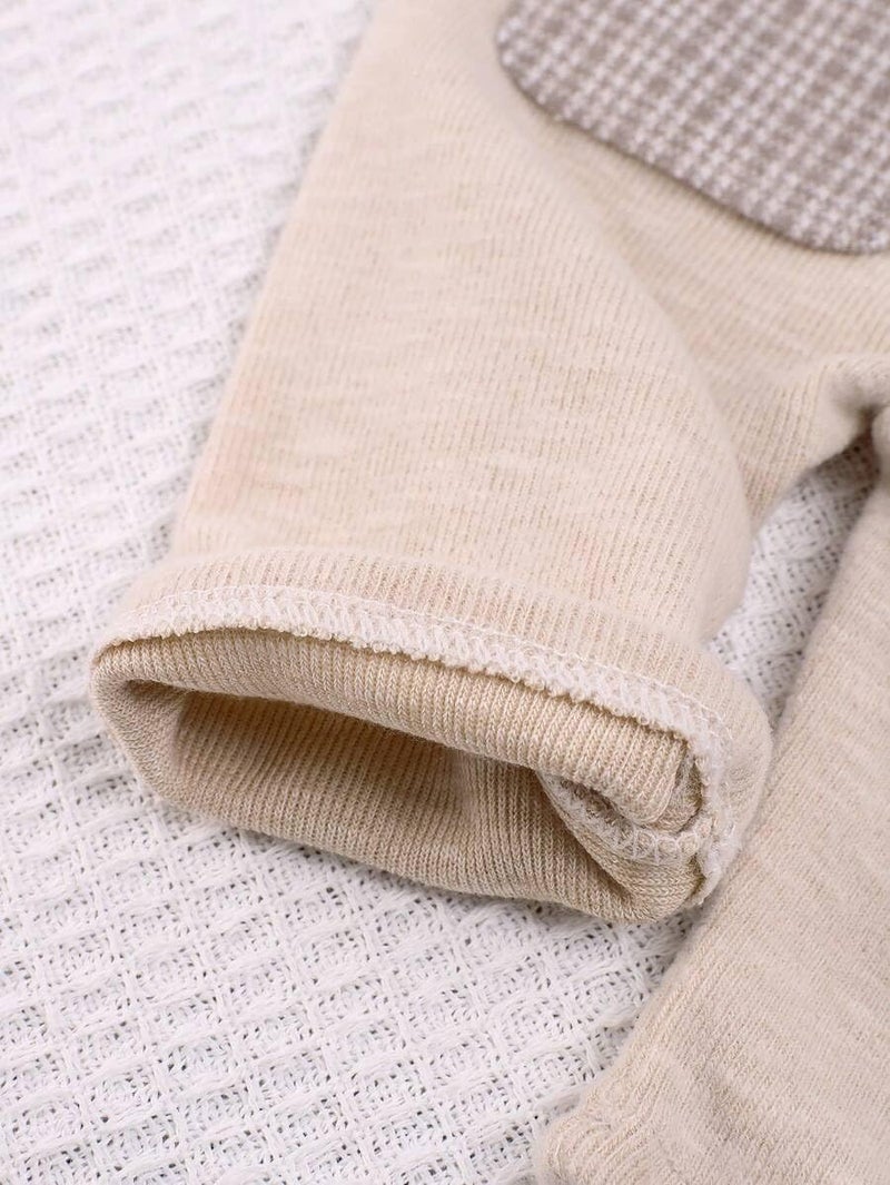 Befygier Newborn Photography Props, 2-PCs Baby Boy Photoshoot Outfit with Suspender Pants and Beret for 0-3 Months Old Babies (Beige) - Image 4