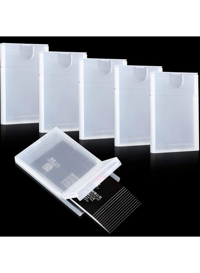 Frienda 6 Pack Plastic Business Card Holder Clear Pocket Business Card Case Slim Business Card Wallet Protable Business Name Card Box For Men And Women  - Image 1