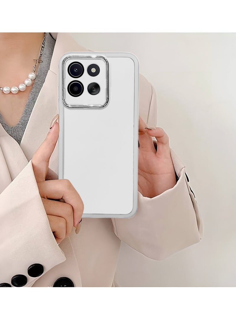 Wtech Motorola Moto G86 5G 2025 Soft Transparent TPU Camera Protection Silicone Ultra Thin Phone Stylish Electroplated Camera Border Back Case Cover - White - Image 4