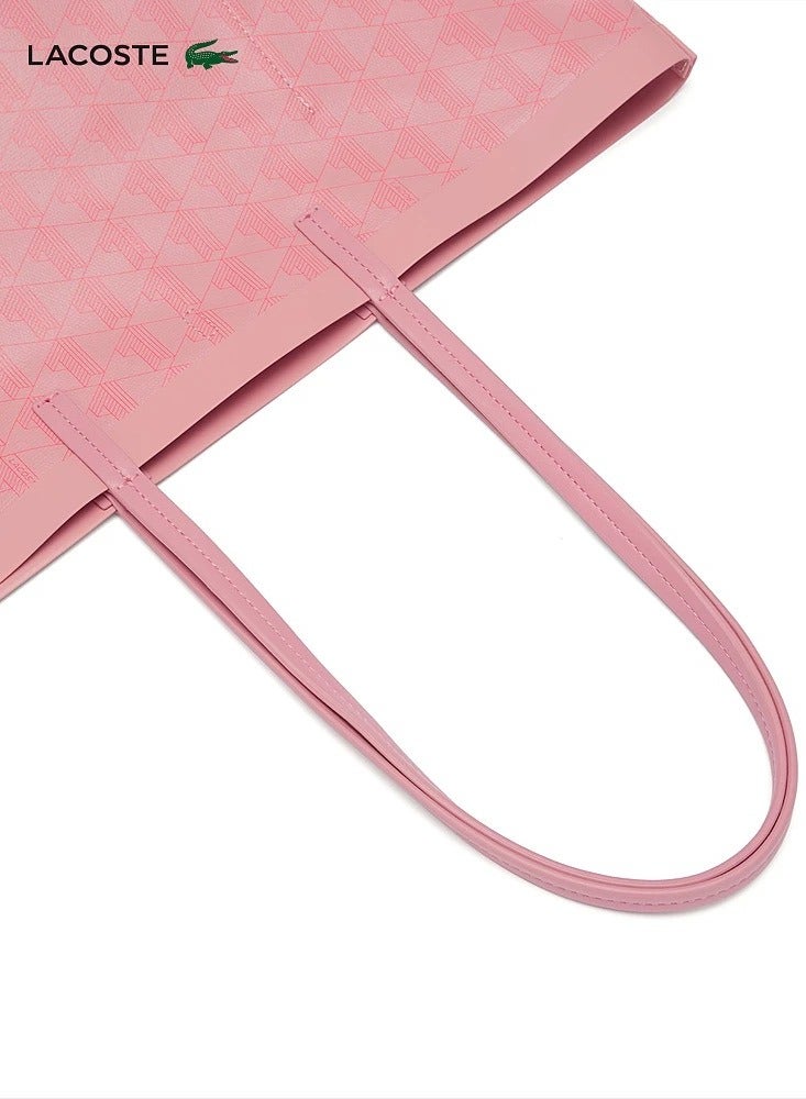 لاكوست حقيبة تسوق كبيرة من قماش لاكوست زيل المطلي مع حقيبة داخلية - للنساء - باللون الوردي - Image 3