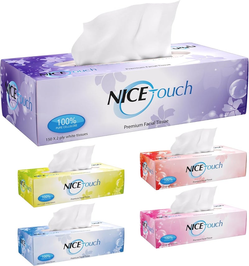 Nice Touch 2-Ply Facial Tissue Box - Pack of 5 - Image 2