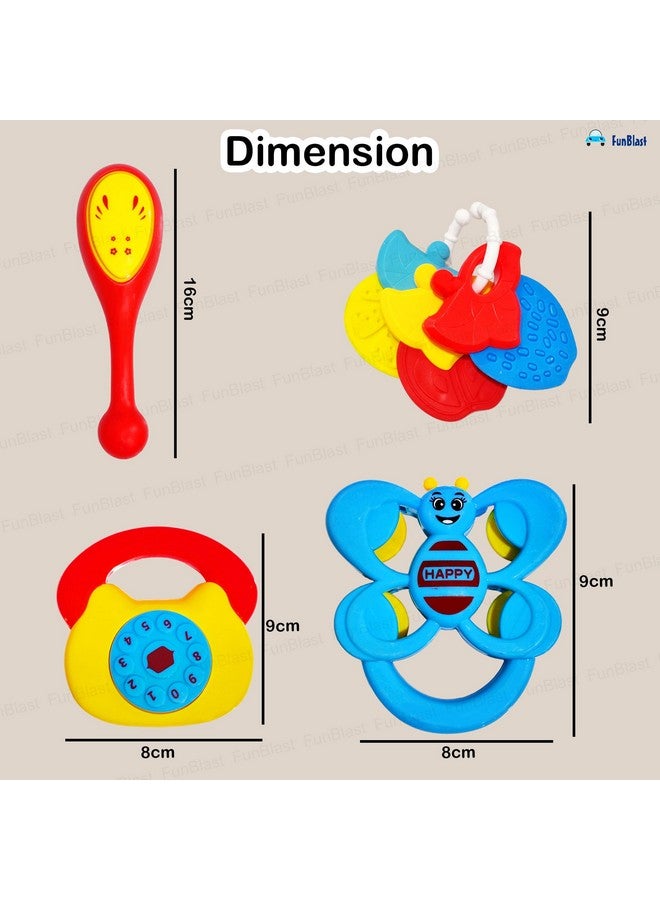 فنبلاست خشخيشة FunBlast للأطفال - ألعاب خشخيشة للأطفال الرضع والأطفال الصغار، لعبة خشخيشة تصدر أصواتًا للأطفال حديثي الولادة، ألعاب للأطفال الرضع، ألعاب التنمية المبكرة للأطفال بعمر 3 أشهر فما فوق (عبوة من 6 قطع) - Image 3