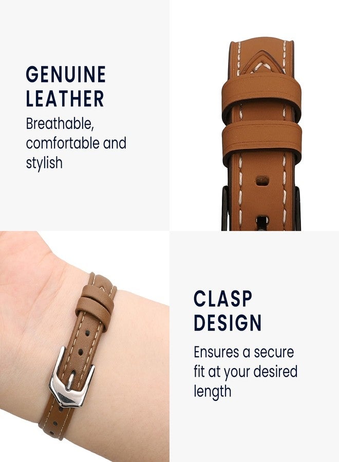 kwmobile Real Leather Watch Strap Compatible with Huawei Band 10/9 / 8 - Fitness Tracker Replacement Sports Wristband with Clasp - Image 4
