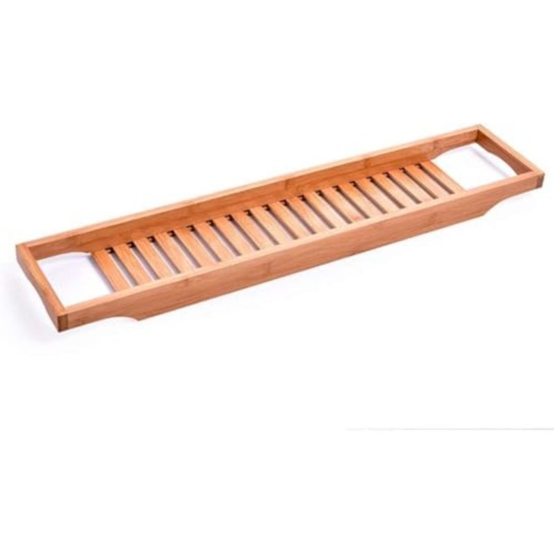 Deep Sleep Bamboo Bathtub Caddy Tray, Over The Tub Organizer, Expandable for Wooden Bathtub Tray, Bathroom Organizer with Wine Glass Holder, iPad Stand - Image 1