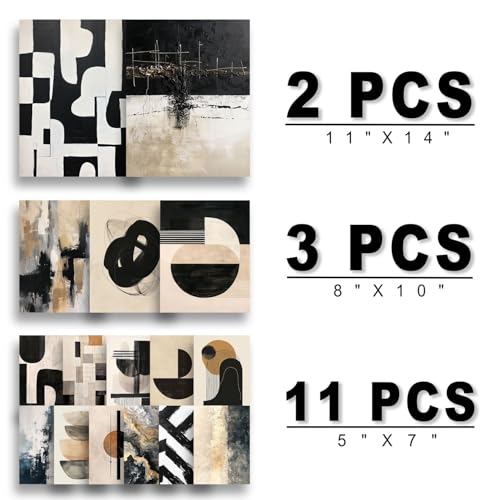 ANERZA 16 PCS Black and White Abstract Wall Art Decor Minimalist Gallery Wall Prints for Bedroom Boho Posters for Living Room Aesthetic Collage Kit Pictures Dorm Home Decor - Image 3