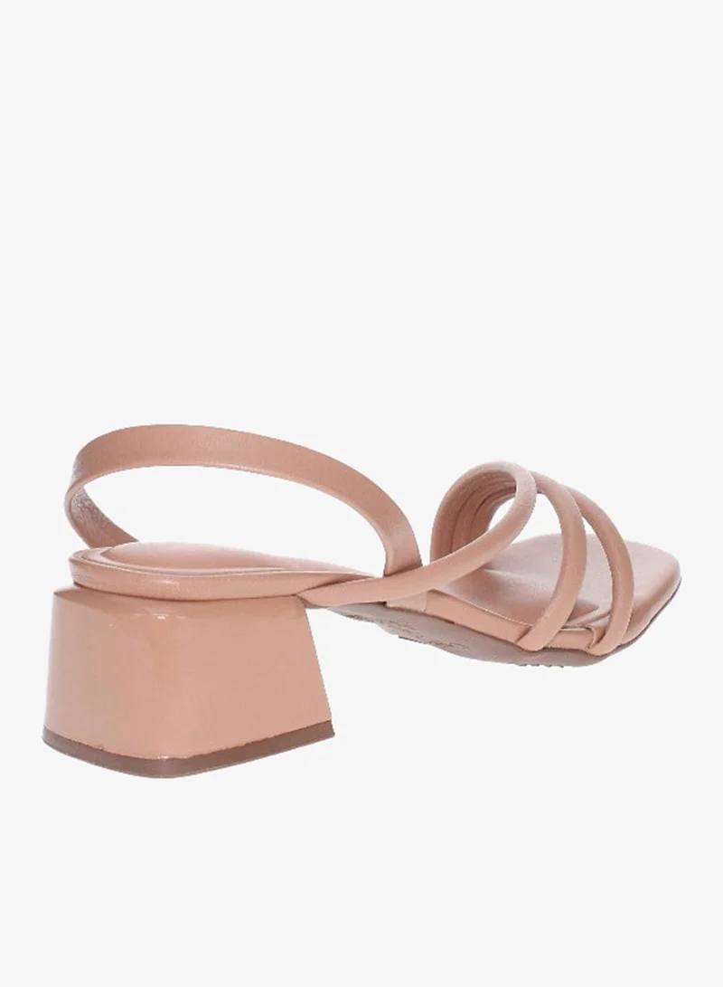 Beira Rio Beige Beira Rio Ladies Mid Heel Sandals Beige | Made In Brazil for Women | Best Price UAE
