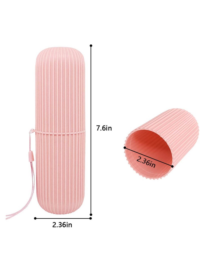 SYOSI 2 Pack Toothbrush Travel Case Hard Plastic Tooth Brush Container Portable Toothbrush Cup Holder for Storage Toothbrushes and Toothpaste - Image 3