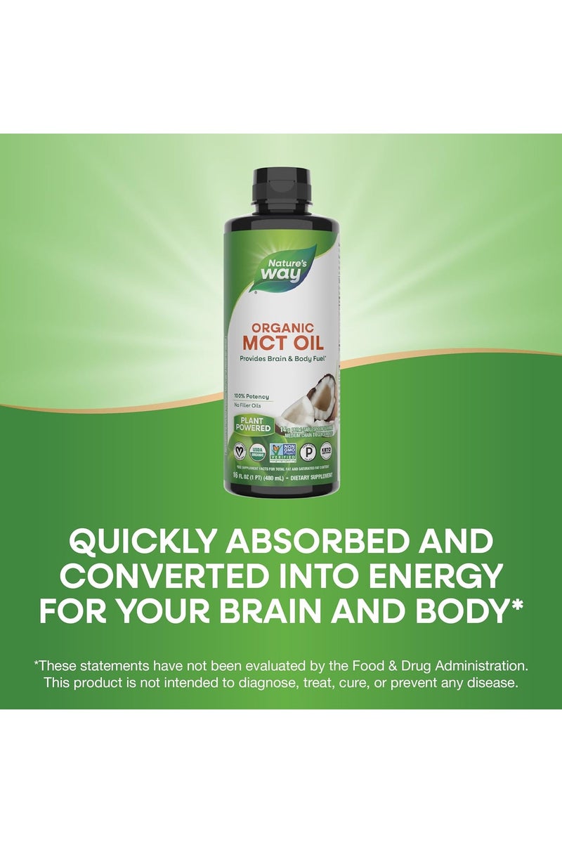 Nature way Nature's Way Organic MCT Oil from Coconut – 480ml (16 fl oz) | 14g MCTs/Serving | Non-GMO, Gluten-Free | For Internal & External Use - Image 3
