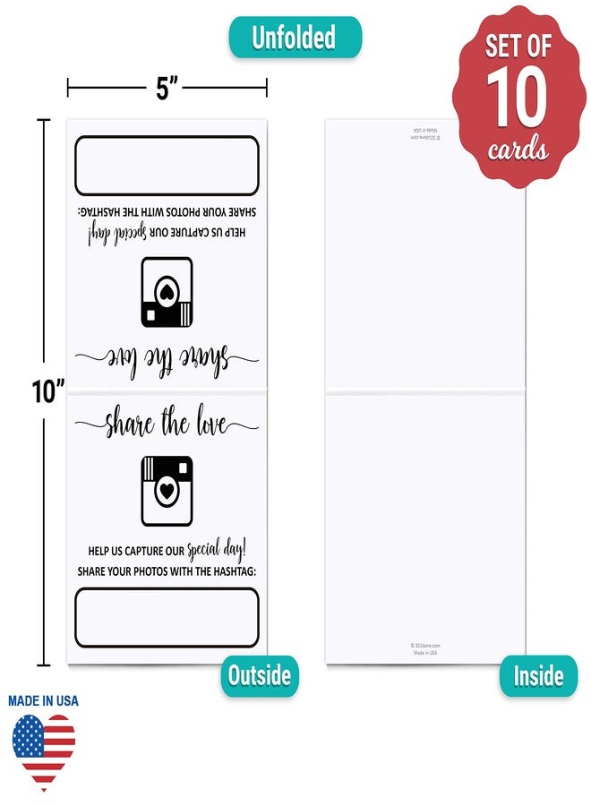 321 دن لافتات هاشتاج زفاف 321Done، مقاس 5x5، مطوية، صنع في الولايات المتحدة الأمريكية - بطاقات طاولة - مربعة كبيرة قابلة للكتابة عليها، تحمل عبارة "Oh Snap Photo Share Love" - مجموعة من 10 قطع - Image 3