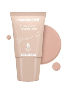 Mamaearth Glow Serum Foundation Mini Tube With Vitamin C And Turmeric For 12-Hour Long Stay- 18 Ml L 12-Hour Long Stay 2X Instant Glow Ivory Glow  - Image 3