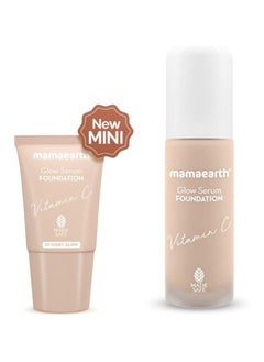 Mamaearth Glow Serum Foundation Mini Tube With Vitamin C And Turmeric For 12-Hour Long Stay- 18 Ml L 12-Hour Long Stay 2X Instant Glow Ivory Glow  - Image 5