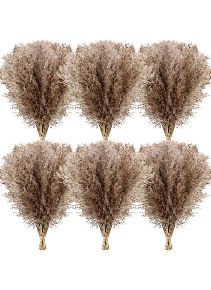 Janinka Janinka Dried Pampas Grass Decor 17 Inch Bulk Natural Small Pompous Wild Fluffy Pampas Floral Boho Decor Flowers for Wedding Party Farmhouse Home Bathroom Office Kitchen100 PcsBrown 