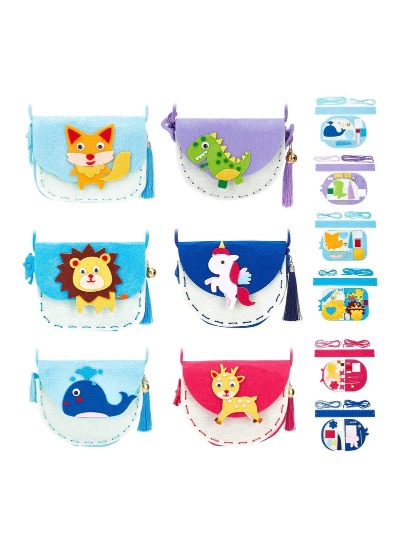 DIY Animal Theme Handmade bags, Sew Your Own Purses, Nonwoven Craft Sewing Play Gift, Beginners Kit for Kids with Safety Needle  - Image 1