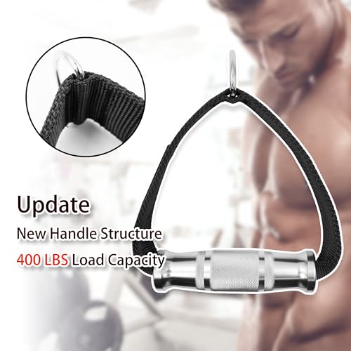 J Bryant Cable Machine Handles Attachment for Pulley Machine Heavy Duty Metal D Handle Aluminum Alloy Handle Grips Durable Workout Handles Pulley LAT Pulldown System - Image 5