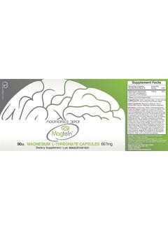 Magtein Magnesium L-Threonate Capsules | 90 Count | Mineral Supplement | Natural Nootropic | Supports Mitochondrial Function | Boosts Energy and Cognitive Function