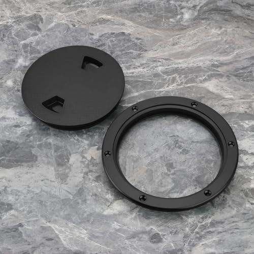 Briny River 1PC Black 6 Inch Boat Inspection Hatch Cover Round Deck Hatch Cap with Detachable Cover Plate Pre-Drilled Holes for Marine Boat Yacht RV - Image 5
