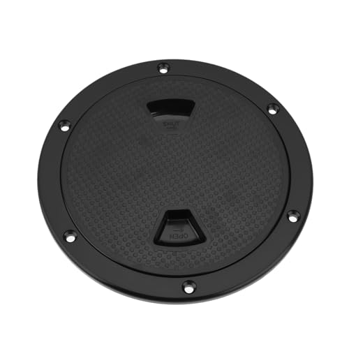 Briny River 1PC Black 6 Inch Boat Inspection Hatch Cover Round Deck Hatch Cap with Detachable Cover Plate Pre-Drilled Holes for Marine Boat Yacht RV - Image 1