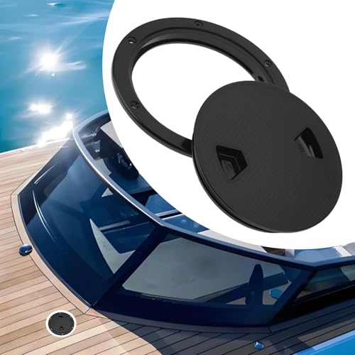 Briny River 1PC Black 6 Inch Boat Inspection Hatch Cover Round Deck Hatch Cap with Detachable Cover Plate Pre-Drilled Holes for Marine Boat Yacht RV - Image 3