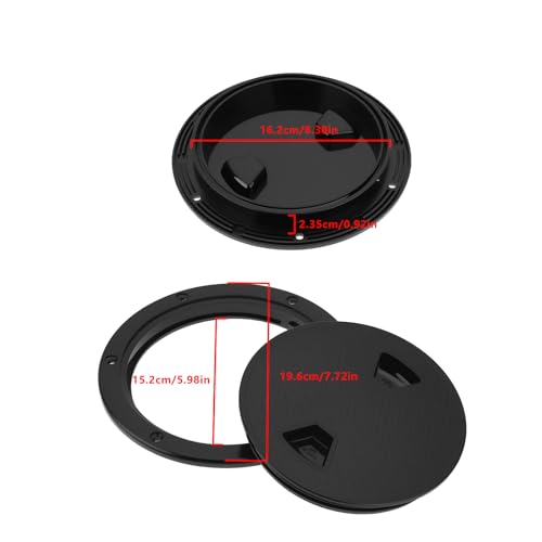Briny River 1PC Black 6 Inch Boat Inspection Hatch Cover Round Deck Hatch Cap with Detachable Cover Plate Pre-Drilled Holes for Marine Boat Yacht RV - Image 4