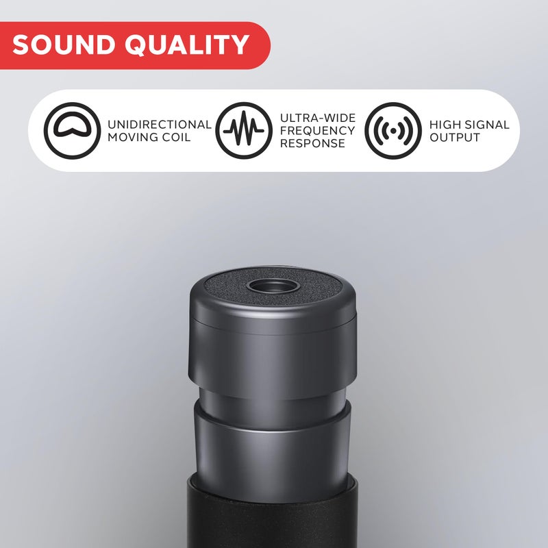 PylePro Dynamic Handheld Microphone, Professional Moving Coil Mic with Built-in Pop Filter, Wide Frequency Response, High Signal Output, Rugged Design, Low Noise Circuitry, 15' ft. XLR Cable Included - Image 2