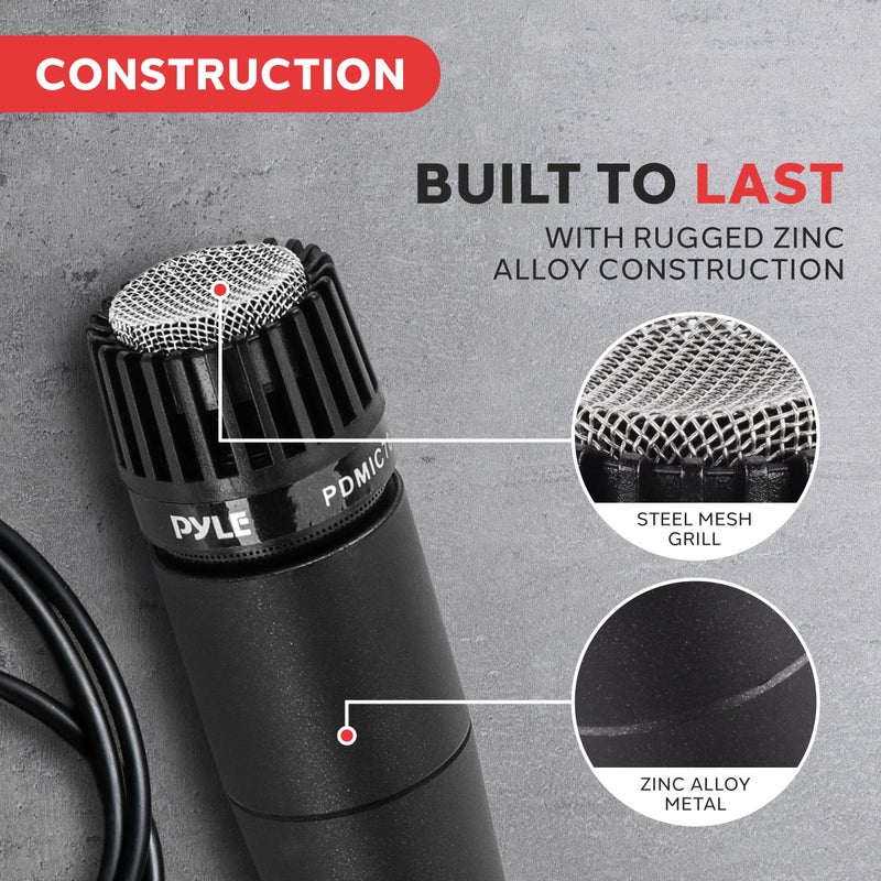 PylePro Dynamic Handheld Microphone, Professional Moving Coil Mic with Built-in Pop Filter, Wide Frequency Response, High Signal Output, Rugged Design, Low Noise Circuitry, 15' ft. XLR Cable Included - Image 5