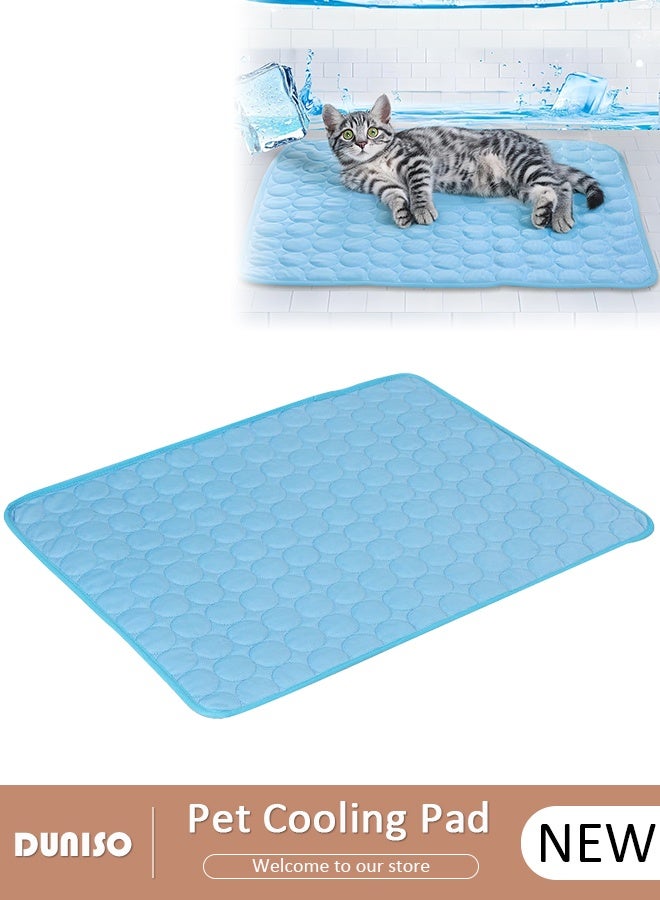 DUNISO Dog Cooling Mat Portable Ice Silk Pet Cooling Pads,Reusable Pet Cooling Blanket for Cats Dogs Breathable Lightweight Summer Washable Pet Blanket for Indoor Outdoor Use Travel - Image 1