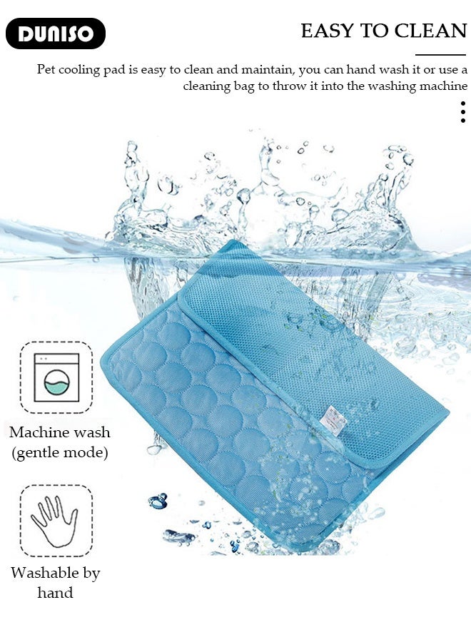 DUNISO Dog Cooling Mat Portable Ice Silk Pet Cooling Pads,Reusable Pet Cooling Blanket for Cats Dogs Breathable Lightweight Summer Washable Pet Blanket for Indoor Outdoor Use Travel - Image 4