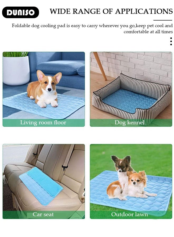 DUNISO Dog Cooling Mat Portable Ice Silk Pet Cooling Pads,Reusable Pet Cooling Blanket for Cats Dogs Breathable Lightweight Summer Washable Pet Blanket for Indoor Outdoor Use Travel - Image 5