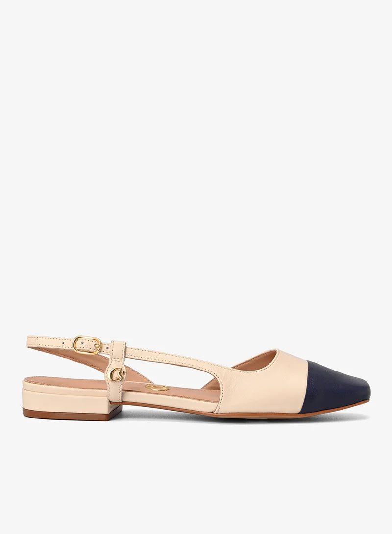 Carmen Steffens Bicolor Silk Slingback Flat