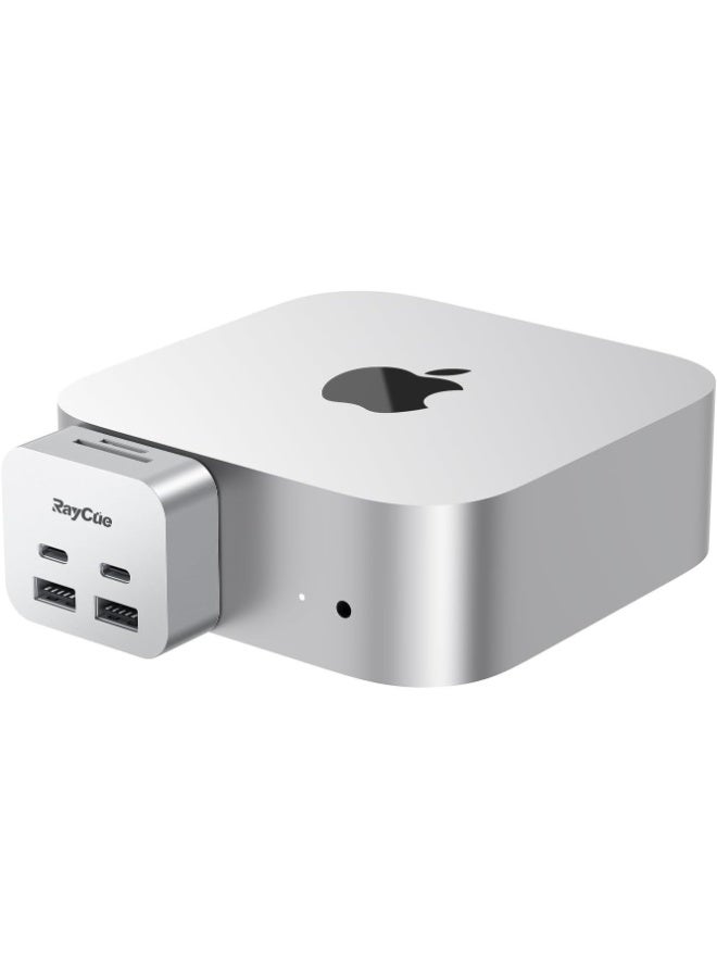 رايكيو مُستودع ماك ميني إم4 ميني لجهاز ماك ميني إم4 | محول USB-C بمنافذ 6 مع مُعدّلَين بسرعة 10 جيجابت/ثانية، 2× منفذ USB-C بسرعة 10 جيجابت/ثانية، 2× منفذ USB-A بسرعة 10 جيجابت/ثانية، قارئ بطاقة SD TF 3.0 | نقل بيانات سريع واتصال متعدد الأجهزة - Image 1