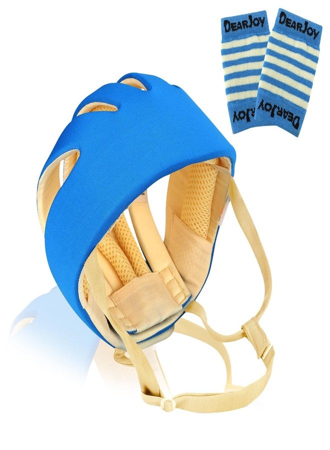 DearJoy Baby Head Protector Helmet with Adjustable Safety Chin Harness - Prevents Bumps & Falls | Baby Safety Helmet (6 to 60 Months) | Combo with Kneepads (Blue) - Image 2