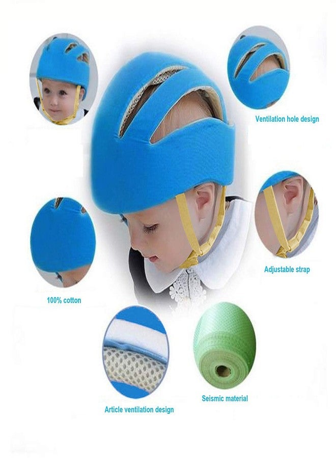DearJoy Baby Head Protector Helmet with Adjustable Safety Chin Harness - Prevents Bumps & Falls | Baby Safety Helmet (6 to 60 Months) | Combo with Kneepads (Blue) - Image 5
