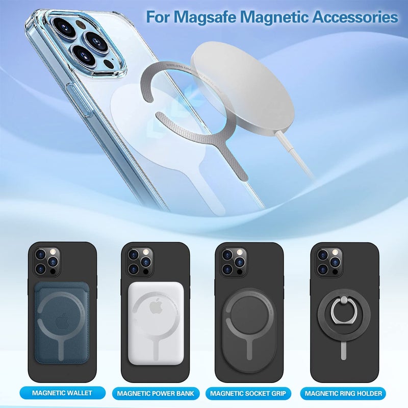 volport 4PCS Adhesive Metal Ring Stickers for MagSafe, Thin Converter for Upgrade iPhone 12 13 14 Pro Max Mini Series Ordinary Phone Case Cover Adapter for Mag Safe Magnetic Wireless Charger Grip Mount Wallet - Image 2