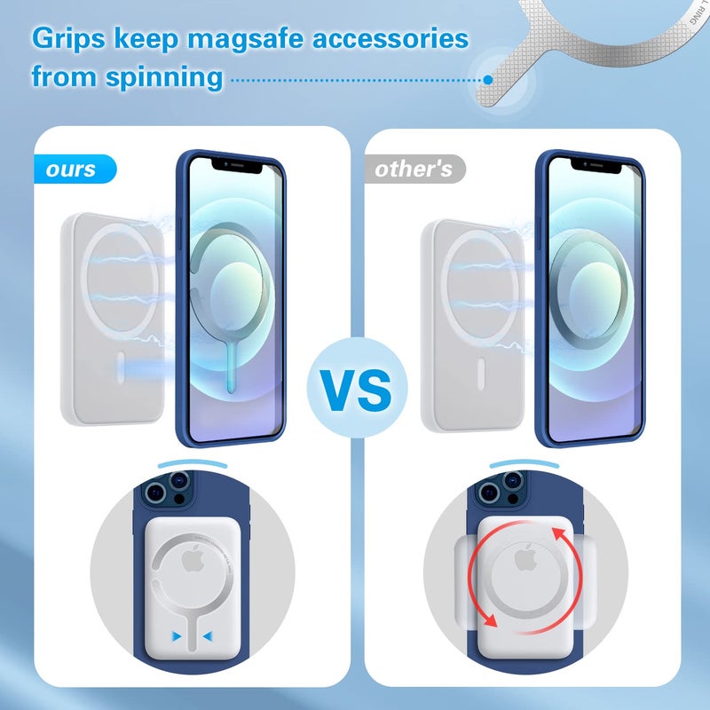 volport 4PCS Adhesive Metal Ring Stickers for MagSafe, Thin Converter for Upgrade iPhone 12 13 14 Pro Max Mini Series Ordinary Phone Case Cover Adapter for Mag Safe Magnetic Wireless Charger Grip Mount Wallet - Image 4