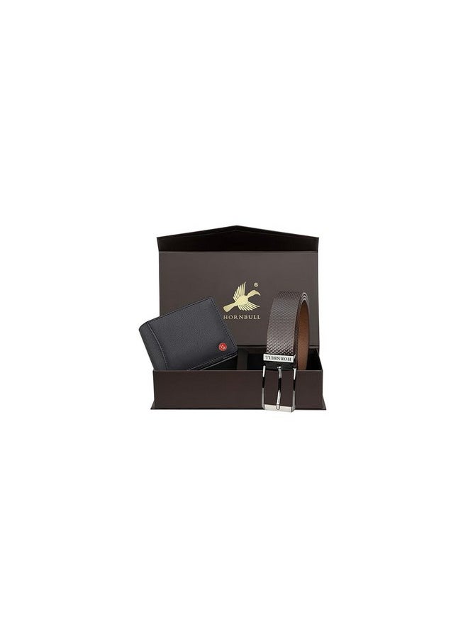 HORNBULL HORNBULL Combo Gift Set for Mens | Black Wallet and Belt Mens Combo | Valentine's Day Gift for Men 6996  - Image 1
