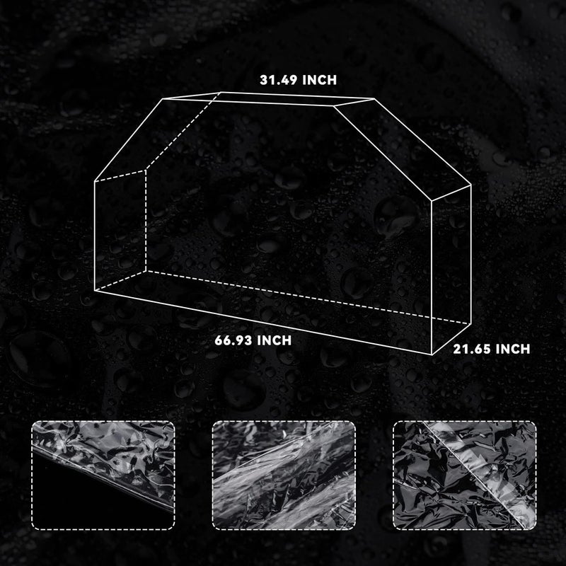 Hoolerry 60 Inch Clear BBQ Grill Barbecue Cover Plastic Heavy Duty Waterproof Outdoor Furniture Cover UV Resistant for Charbroil Grills and More - Image 2