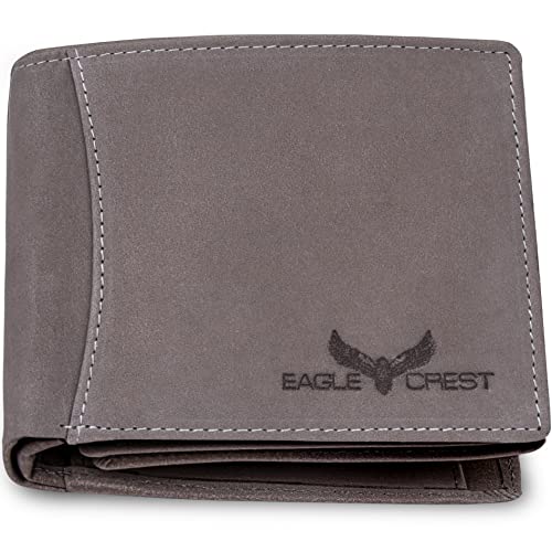 Eagle Crest Nova Vintage Grey Leather Wallet for Men - Image 1