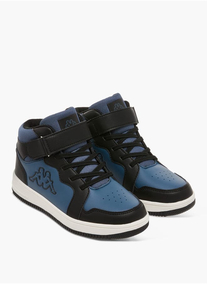 Kappa Boys' Colourblock Sneakers with Hook and Loop Closure  - Image 1