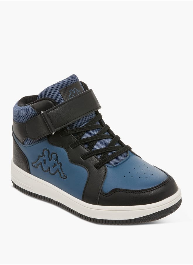 Kappa Boys' Colourblock Sneakers with Hook and Loop Closure  - Image 2
