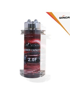 WINCA Car Audio Capacitor Fit for Systems Up to 2000W, 2 Farad Aluminum Alloy + ABS Car Audio Electric Power Capacitor 10‑16V DC  - Image 2