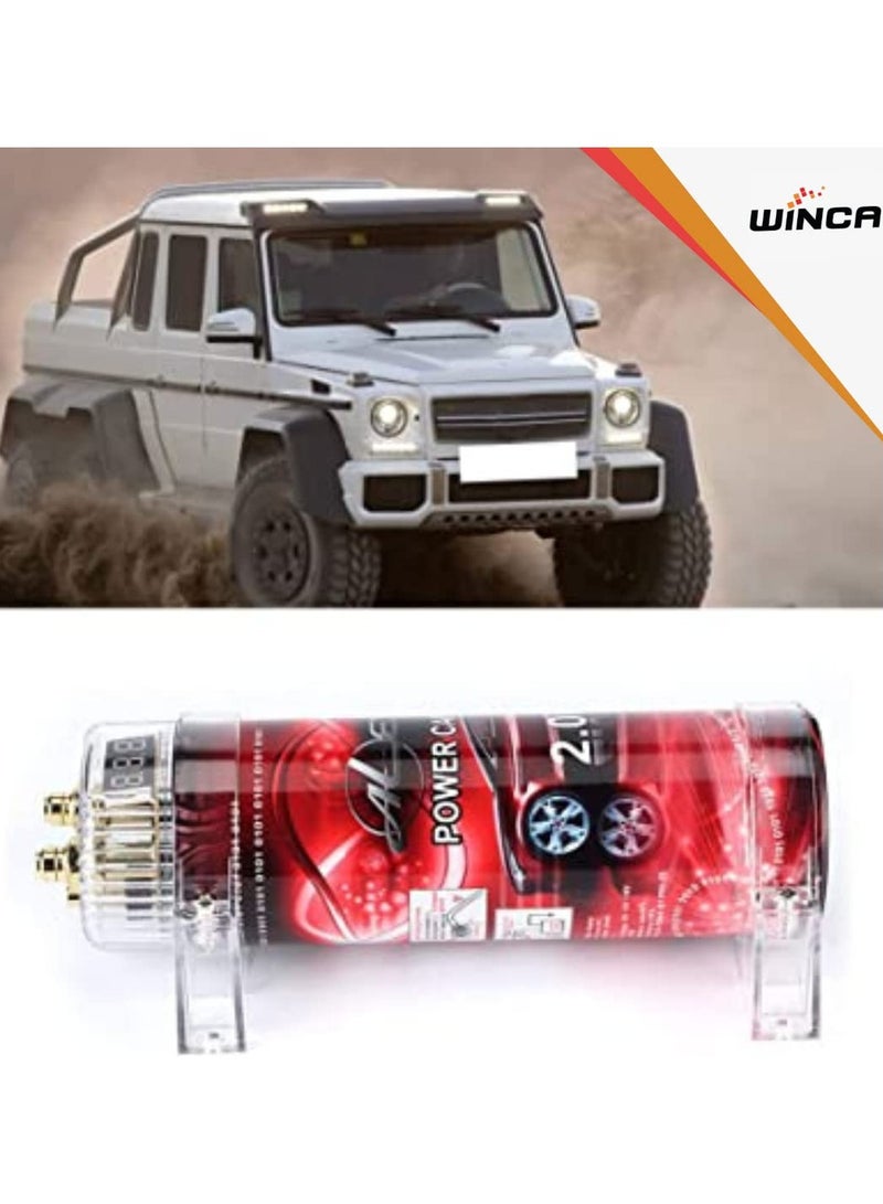WINCA Car Audio Capacitor Fit for Systems Up to 2000W, 2 Farad Aluminum Alloy + ABS Car Audio Electric Power Capacitor 10‑16V DC - Image 4
