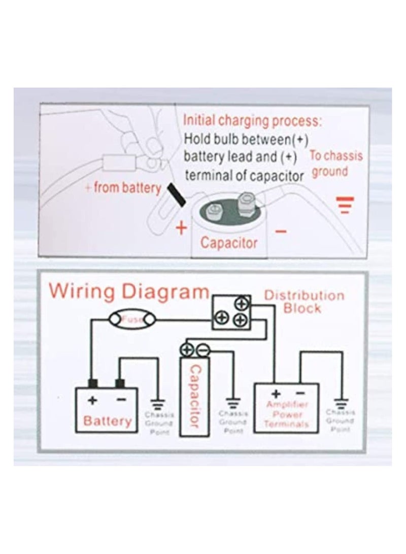 WINCA Car Audio Capacitor Fit for Systems Up to 2000W, 2 Farad Aluminum Alloy + ABS Car Audio Electric Power Capacitor 10‑16V DC - Image 5