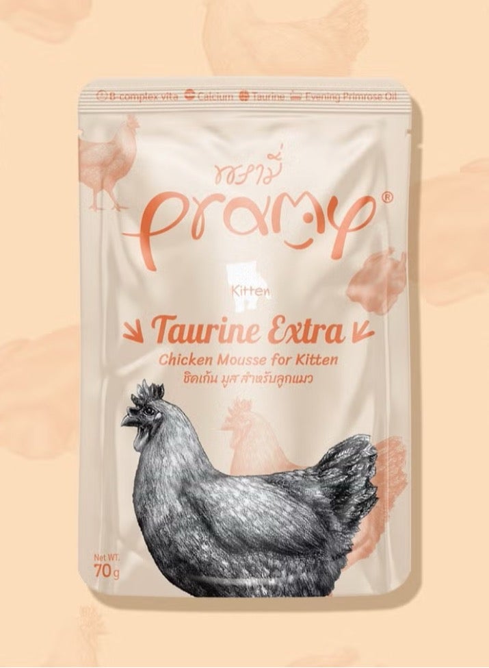 Pramy Cat Kitten Wet Food With Chicken Flavor - 12x70g - High Taurine Content for Eye & Heart Health – Essential Nutrients for Growth & Development - Image 2