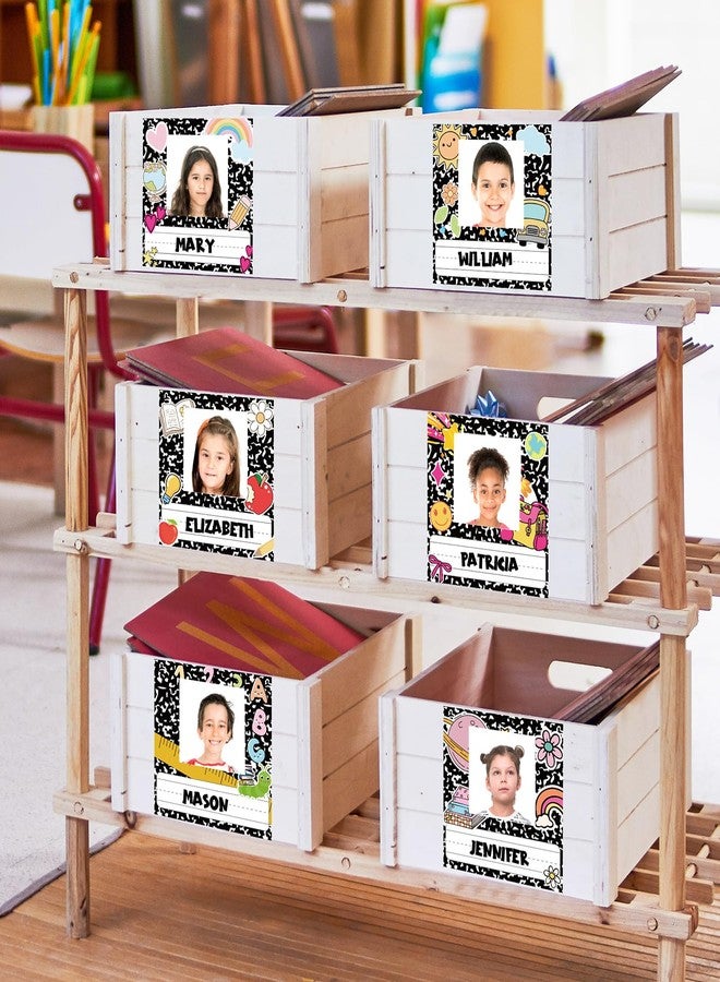 Fuyoooo 42pcs Desk Name Tags Kids Photo Nameplates for Desk Student Name Plates for Classroom Kindergarten Labels Stickers with Photo Self Adhesive Colorful Classroom Decoration(Composition Book) - Image 5