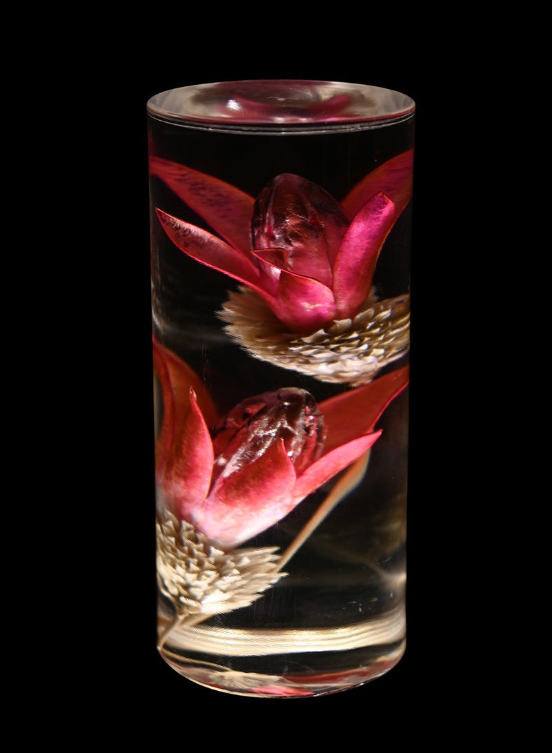 Preserved Lily Flower Acrylic LED Table Lamp - 3-Color Dimming + Touch Switch + USB Charging (Cool White & Warm Light & Natural Light) - Image 1