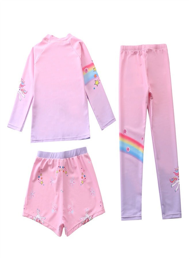 Loquat Three Piece Set Of Girls' Sunscreen Swimwear Multicolour A - Image 2