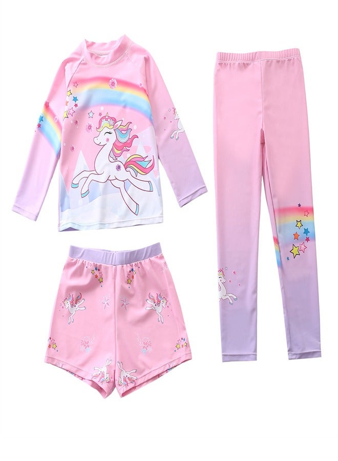 Loquat Three Piece Set Of Girls' Sunscreen Swimwear Multicolour A - Image 3