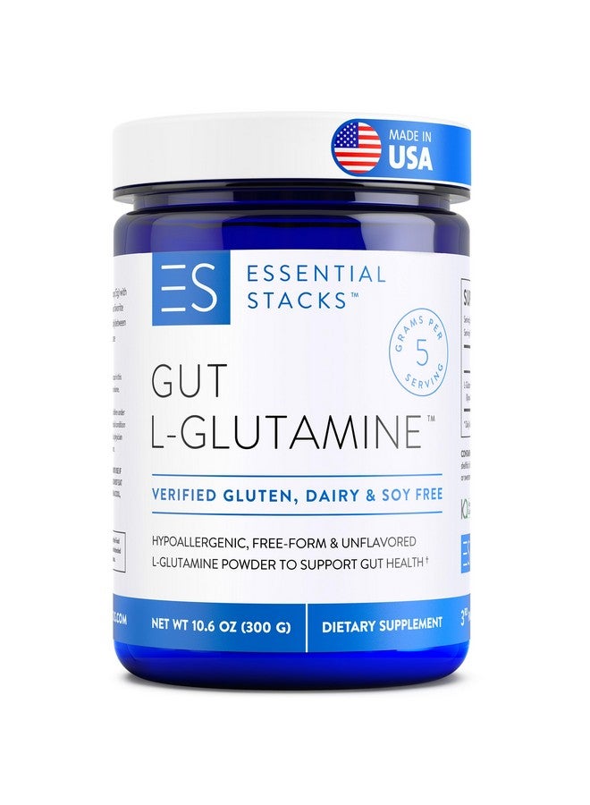 Essential Stacks Gut L-Glutamine Powder - Made in USA - Pure L Glutamine Powder for Gut Health - Dairy, Soy & Gluten Free, Non-GMO, Vegan Glutamine Supplement - Image 1